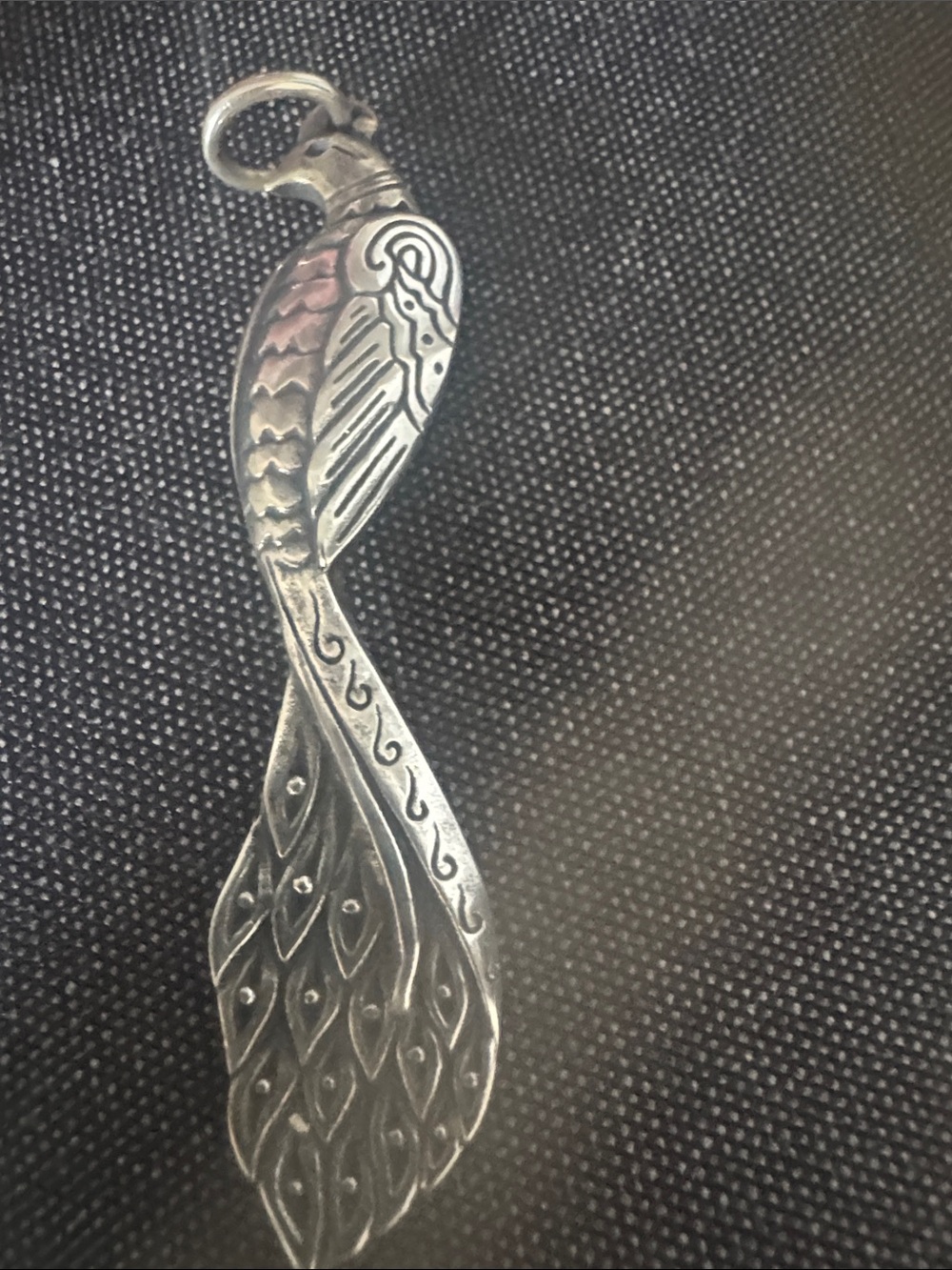 James Avery Silver Retired Peacock Pendant - Picture 3 of 3